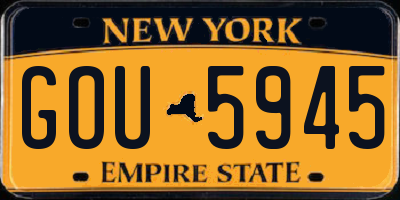 NY license plate GOU5945