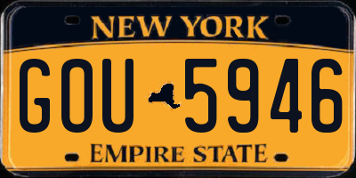 NY license plate GOU5946
