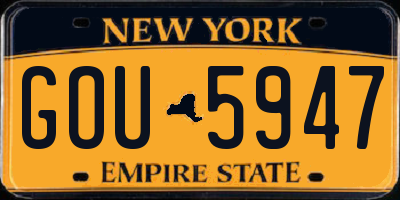 NY license plate GOU5947