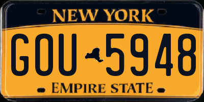 NY license plate GOU5948