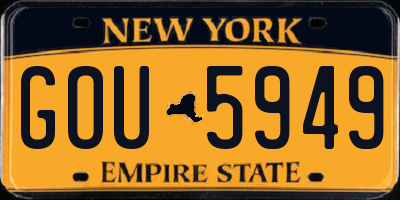 NY license plate GOU5949