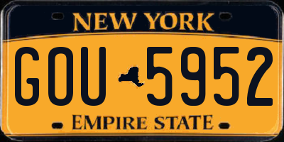 NY license plate GOU5952