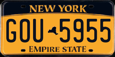 NY license plate GOU5955