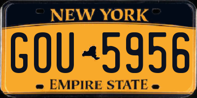 NY license plate GOU5956