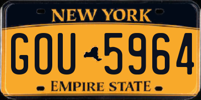 NY license plate GOU5964