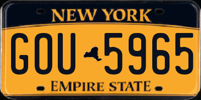 NY license plate GOU5965