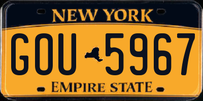 NY license plate GOU5967