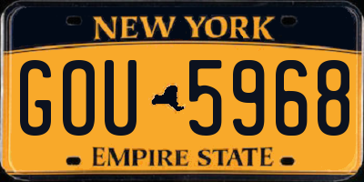 NY license plate GOU5968