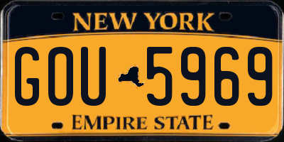 NY license plate GOU5969