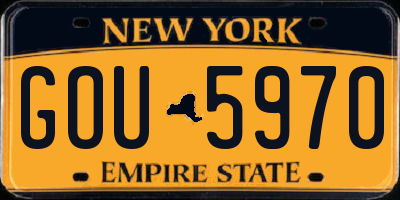 NY license plate GOU5970