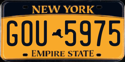NY license plate GOU5975