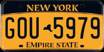 NY license plate GOU5979