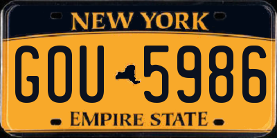NY license plate GOU5986