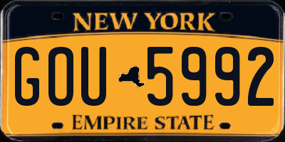 NY license plate GOU5992