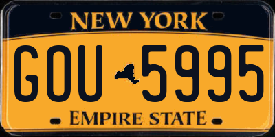 NY license plate GOU5995