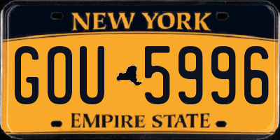 NY license plate GOU5996