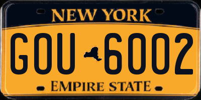 NY license plate GOU6002