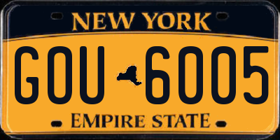 NY license plate GOU6005