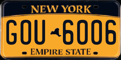 NY license plate GOU6006