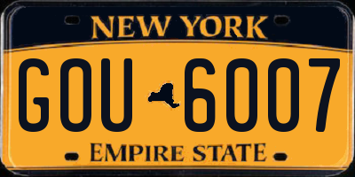 NY license plate GOU6007