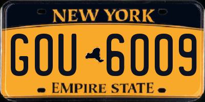 NY license plate GOU6009