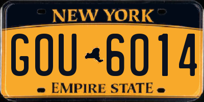 NY license plate GOU6014