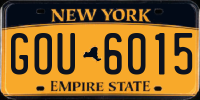 NY license plate GOU6015