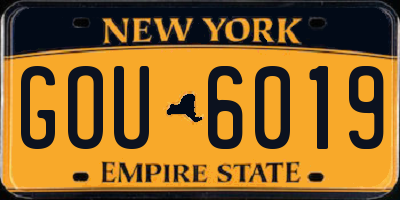 NY license plate GOU6019