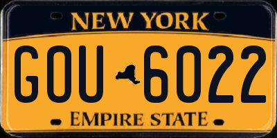 NY license plate GOU6022