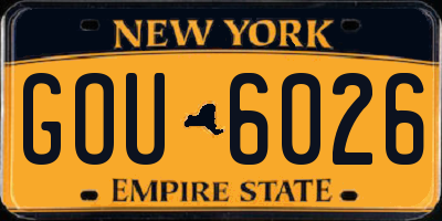 NY license plate GOU6026