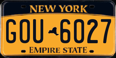 NY license plate GOU6027