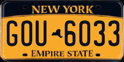 NY license plate GOU6033