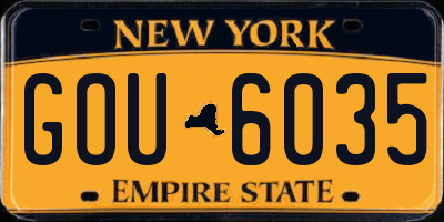 NY license plate GOU6035