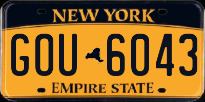 NY license plate GOU6043
