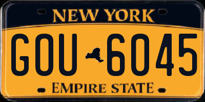 NY license plate GOU6045