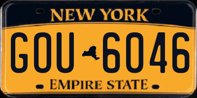 NY license plate GOU6046