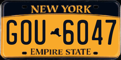 NY license plate GOU6047