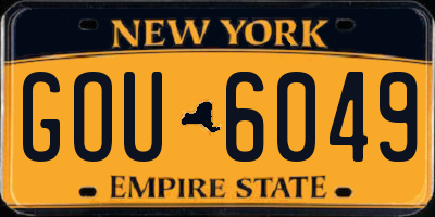 NY license plate GOU6049