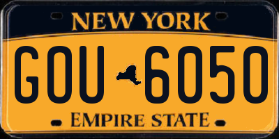NY license plate GOU6050