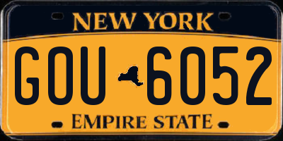 NY license plate GOU6052
