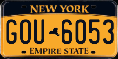 NY license plate GOU6053