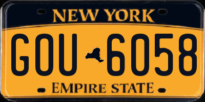 NY license plate GOU6058
