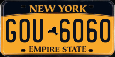 NY license plate GOU6060