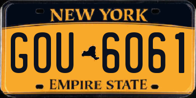 NY license plate GOU6061