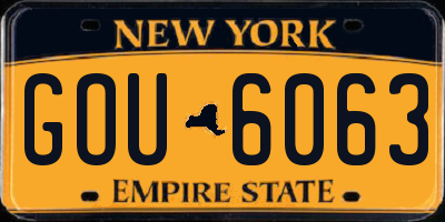 NY license plate GOU6063