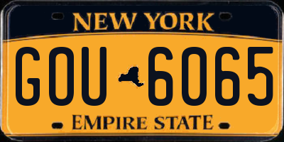 NY license plate GOU6065
