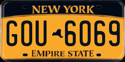 NY license plate GOU6069