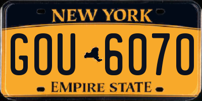 NY license plate GOU6070