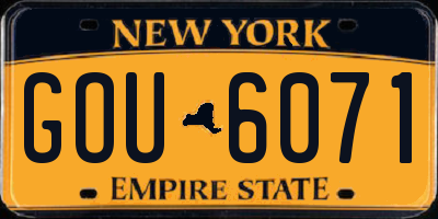 NY license plate GOU6071