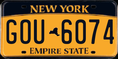 NY license plate GOU6074